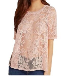 BCBGENERATION Floral Lace Open-back Top‎ Size XSMALL